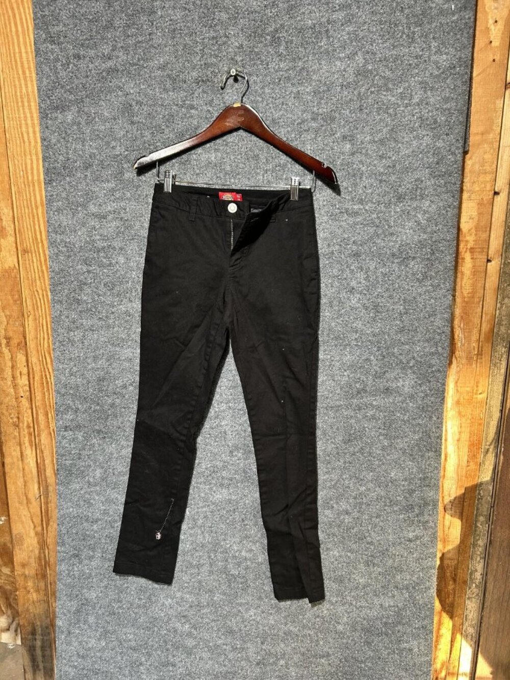 Dickies Pants Juniors 1 Black Skinny Chino Stretch Twill Pockets Workwear Casual